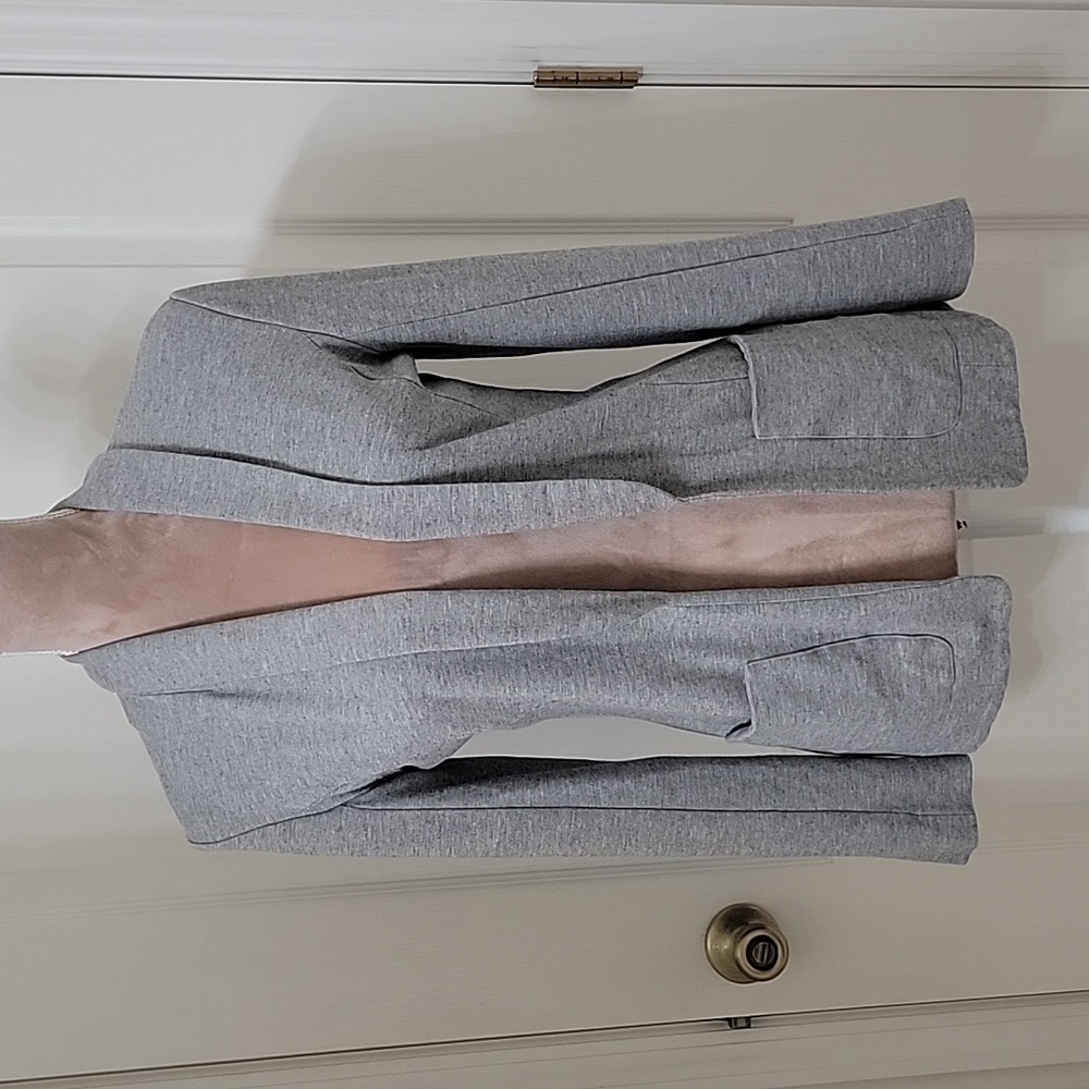 Chelsea28 Size XS Gray Jersey Knit Lightweight Blazer / Cardigan, Front Pockets